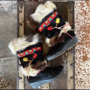 Vintage Tecnica Skandia fur ski boots